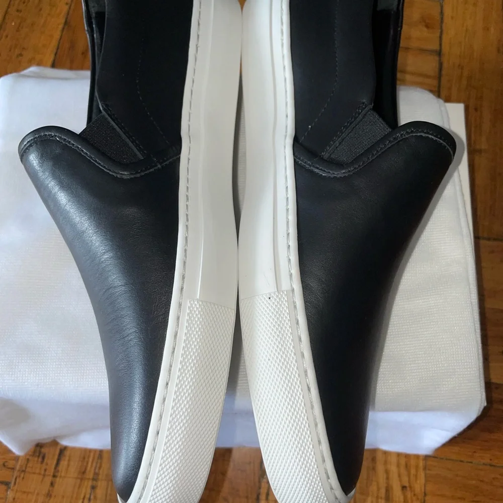 ❌SOLD❌Woman By Common Projects Leather Slip On Sneakers Black Eu 38(US8) - Picture 2 of 8